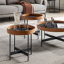 Calligaris ARENA Βοηθητικό Τραπέζι 42X42X45 Mαύρο/Cognac